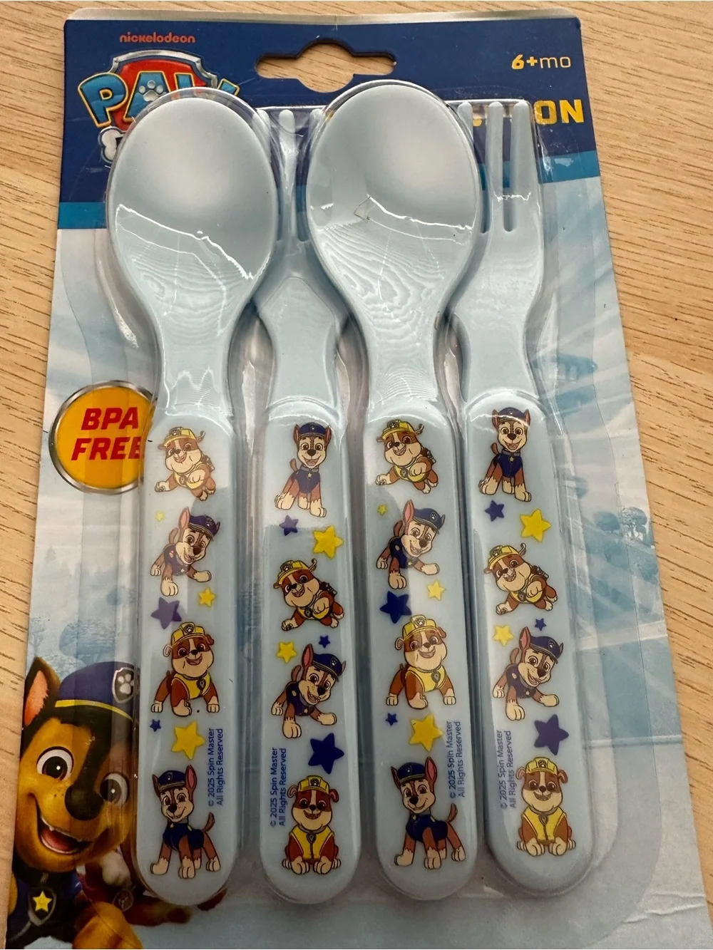 Nickelodeon Paw Patrol Blue & Yellow Rattle, Toothbrush & Spoon Set
